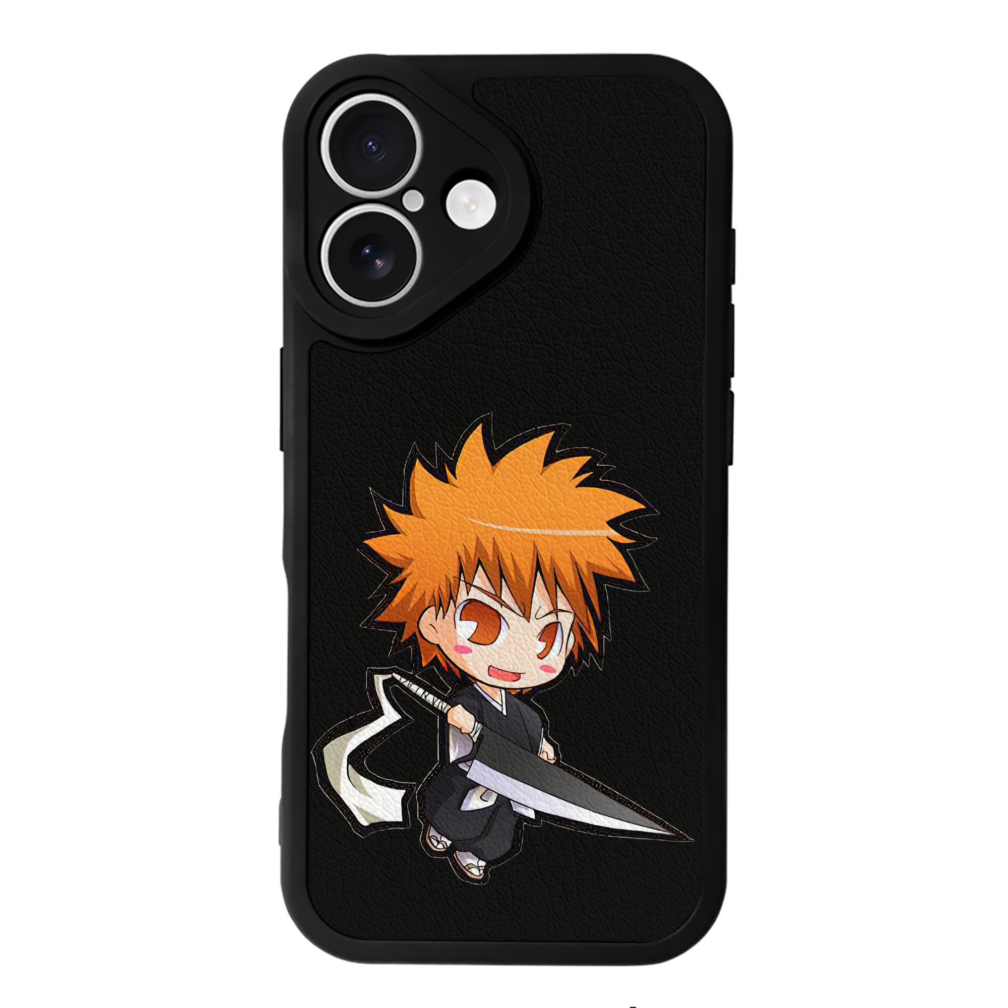 （画像用） ブリーチ 黒崎一護（くろさき いちご）BLEACH Kurosaki Ichigo 【iPhone 16シリーズ対応】シリコンスマホケース（レザー調） 材質：シリコン